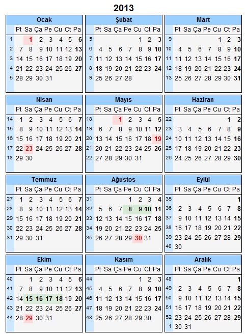 2015 Takvimi ve Resmi Tatil Günleri için gidiniz.